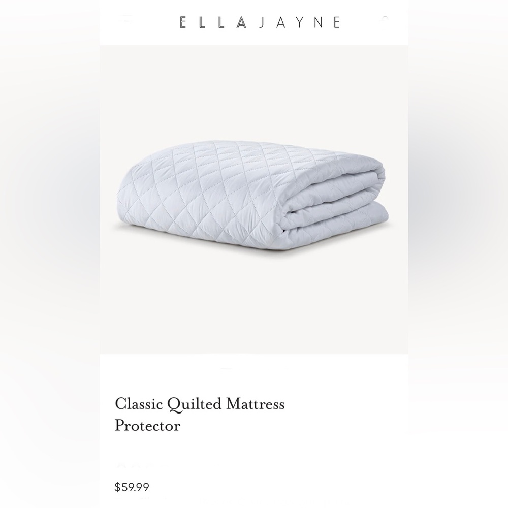 New . . .  Ella Jayne Classic Quilted Mattress Protector  |  White